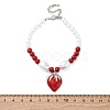 Strawberry Brass Micro Pave Clear Cubic Zirconia Charm Bracelets BJEW-G740-04P-5