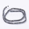 Natural Black Larvikite Bead Strands G-G735-57F-4mm-2