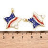 Independence Day Brass Micro Pave Clear Cubic Zirconia & Enamel Pendants CU-CBA5CB0-25G-3