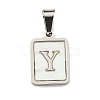 304 Stainless Steel Pave Natural White Shell Pendants STAS-S130-03P-Y-1