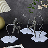 Assembled Hexagon Plastic Action Figure Display Stands with Adjustable Alloy Support Arm ODIS-WH0080-11A-4