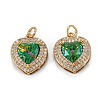 Brass Micro Pave Cubic Zirconia Pendants KK-G404-A-01C-G-3