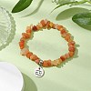 Natural Red Aventurine Chip Beaded Stretch Bracelets BJEW-JB11133-06-2