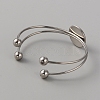 304 Stainless Steel Double Wire Cuff Bangle Makings STAS-WH0017-025-2