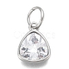 304 Stainless Steel Cubic Zirconia Pendant ZIRC-P080-B09-1