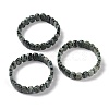 Natural Agate Oval Beaded Stretch Bracelet G-E010-01V-2