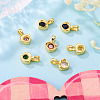 7Pcs 7 Colors Brass with Cubic Zirconia Charms KK-TA0008-37-5