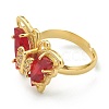 Adjustable Brass Micro Pave Clear Cubic Zirconia Finger Rings ZIRC-I050-13G-3