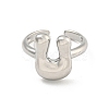 Brass Letter Open Cuff Rings for Women RJEW-G313-01U-P-2