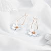 1 Pair Flower Alloy Hoop Earrings EJEW-LP0007-099-3