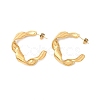 304 Stainless Steel Twist C-Shaped Stud Earrings EJEW-A139-01G-4