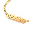 Constellation 202 Stainless Steel Figaro Chain Link Bracelets for Women Men AJEW-U006-01A-2