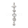 Brass Micro Pave Clear Cubic Zirconia Pendants KK-D101-01D-P-1