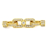 925 Sterling Silver Micro Pave Clear Cubic Zirconia Fold Over Clasps STER-U005-10G-1