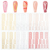12Pcs 6 Colors Imitation Metal Line Nail Art Stickers MRMJ-OC0003-93-1