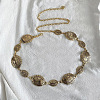 Tibetan Style Zinc Alloy & Iron Oval Link Chain Waist Belly Chains WGB4B33-02-1