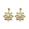 Brass Clear Cubic Zirconia Pendants KK-G446-05G-2