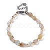 Natural Rutilated Quartz Beaded Bracelets G-P563-07P-03-4