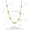 Two Tone 304 Stainless Steel Oval Bead Curb Chain Necklaces for Women WG4ACFD-01-6