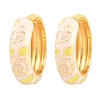 Brass Enamel Hoop Earrings KK-CBA8324-13G-04-4
