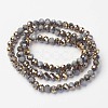 Electroplate Opaque Glass Beads Strands EGLA-A034-P6mm-O16-2