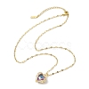 Brass Micro Pave Cubic Zirconia Pendant Necklaces NJEW-C039-05KCG-02-2