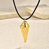 304 Stainless Steel Pendant Adjustable Black Waxed Cord Necklaces for Women WG4D27E-03-2