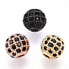 Rack Plating Brass Cubic Zirconia Beads ZIRC-S001-8mm-B-M-1