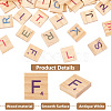 Random Mixed Capital Letters or Unfinished Blank Wooden Scrabble Tiles DIY-WH0162-89-4