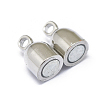 Rack Plating Brass Magnetic Clasps with Loops KK-F801-05-P-3