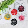 Flat Round with Tree of Life Pendant Silicone Molds DIY-L071-04-7