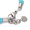 Synthetic Turquoise & Synthetic Magnetic Hematite Anchor Beaded Bracelet BJEW-P339-01P-05-3