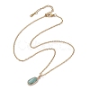 Natural Amazonite Oval Pendant Necklace NJEW-JN04487-02-4