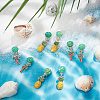 ARRICRAFT 4 Pairs 2 Style Coconut Tree & Pineapple Enamel Dangle Clip-on Earring EJEW-AR0001-08-5