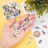 64Pcs 16 Style CCB Plastic Enamel Pendants CCB-FH0001-08-3