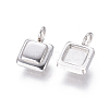 Non-Tarnish 304 Stainless Steel Pendant Cabochon Settings STAS-F222-024-2