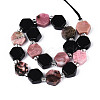 Natural Obsidian & Rhodonite Beads Strands G-N358-03A-04-3