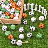 50Pcs 5 Styles Printed Natural Wood European Beads WOOD-YW0001-06-6