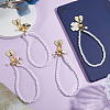 4Pcs Bowknot Alloy & Resin Imitation Pearl Pendant Decorations HJEW-PH02435-4