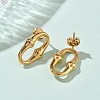6 Pairs 304 Stainless Steel Stud Earrings EJEW-C180-01G-2