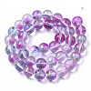 Transparent Spray Painted Glass Bead Strands GLAA-N035-03D-B05-2