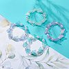 4Pcs 4 Color Acrylic Butterfly & Plastic Pearl Beaded Stretch Bracelets BJEW-JB08859-2