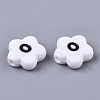 Opaque Spray Painted Acrylic Beads X-SACR-N009-21-3