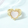 Brass Micro Pave Cubic Zirconia Open Cuff Rings CU-CBA4898-08G-10-2