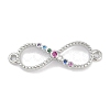 Brass Micro Pave Colorful Cubic Zirconia Infinity Connector Charms KK-Q028-65P-1