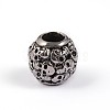 Retro Rondelle Skull 304 Stainless Steel European Large Hole Beads STAS-F072-05-1