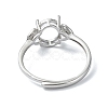 Adjustable 925 Sterling Silver 4 Prongs Ring Settings STER-K179-32P-3