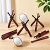10 Sets Wooden Mini Bat Baseball Stands ODIS-TW0001-06A-4