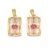Brass Micro Pave Cubic Zirconia Pendants KK-I475-03G-02-1