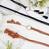 2Pcs 2 Colors Bohemian Imitation Leather Tassel with Alloy Ring Waist Chain Belts for Women AJEW-CL0005-22B-7